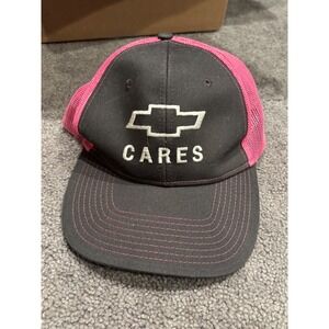 Chevrolet Cares Trucker Hat Port Authority Pink Grey Mesh Snapback Baseball Cap